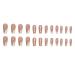 Medium Square Press on Nails - Gold Foil French Tip False Nails | 24 Pcs Stick on Glitter Acrylic Nails for Women & Manicure Art - Buy Online on GoSupps.com