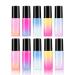 ImiroTree 10 pieces 5 ml essential oils glass roller bottles empty refillable color gradient essential oils roller bottles with black caps for essential oil (random color)