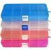 DUOFIRE Adjustable Plastic Organizer Container Storage Box with 15 Grids - 4 Pack, Ideal for Jewelry, Beads, Earrings, Fishing Hooks, Small Accessories - Buy Online on GoSupps.com