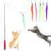 HO2NLE Cat Wand Toys Cat Feather Toys Cat Teaser Wand with 5 Refills with Cat Wand Toys for Indoor Cats