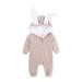 Kids Tales Newborn Baby Winter Warm Outfits Cute Rabbit Ear Hooded Zipper Romper 6-9 Months Apricot Thick