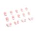 Medium Square Press on Nails - French Tip Pink Full Cover False Nails with Flower & Rhinestones - 24Pcs Spring Glue on Nails for Women & Girls - Buy Online on GoSupps.com