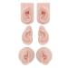 Silicone Ear Model 3 Pairs Silicone Ear Model Soft Flexible Simulation Human Ear Model for Piercing Practice Jewelry Display Soft Silicone Right Ear Model for Practicing Suture(Light Skin Colour)