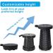 Telescoping Camping Stool | Collapsible & Adjustable | Portable Foldable Stool for Camping, Gym, Hiking | Max Load 400 LBs | Black - Buy Online on GoSupps.com
