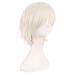 MapofBeauty 12 Side Bangs Short Straight Fiber Cosplay Wig - Platinum Gold Blonde - Buy Online on GoSupps.com