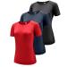 Women 3 Sack Long-sleeved shirt T-shirts Upf 50+ sun protection fast-drying functional shirt running shirts breathable long-sleeved long-sleeved gym yoga running top recreational shirt workout fitness S 3 Series pack black/marine/red (short-low)