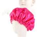 Kid's Satin Double Layered Bonnet Hat - Adjustable Elastic Night Cap for Baby Toddler Child - Rosy - Buy Online on GoSupps.com