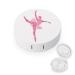 Ballet Dancing Cute Contact Lens Case Travel Portable Round Contact Storage Box Kit with Mirror for Daily Outdoor