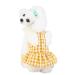 Barrageon dogs Kneid sweet princess rock clothing cat puppy for small medium-sized bow knot summer clothing dog cat pet (grid yellow-l) back length: 30 cm grid- yellow