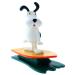 Glasses holder surfer dog made of polyresin: give your room a maritime touch