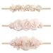 Sjbautyo 3 pieces baby girl nylon frontal ligaments stretchy nylon baby headband frontal ligaments newborn soft cute floral hair bands thin hair -ready for toddler party photography