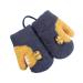 Toddlers Knitted Gloves with String Magic Stretch Gloves Cosy Cartoon Hanging Neck Gloves Lined Fleece Thermal Mittens (2-5Y) Navy Blue