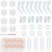 GorgeCraft 1 box 93-part glasses holder set 8 pairs of slip-resistant self-adhesive nose pads for glasses 4 pair round earrings 4 pairs of ear iron holder made of silicone 4 pairs of glasses bars repair