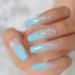 Ombre Fake Nails Butterfly Ballet Nude Blue False Nail Tips Long Coffin Full Cover Acrylic Gel Press On Nails Manicure - Buy Online on GoSupps.com