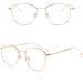 Flydo Women s Retro Round Blue Light Filter Glasses - Anti-Fatigue UV Protection & Silver Metal Frame - Buy Online on GoSupps.com