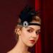 IYOU Feather Gatsby Headband Black Crystal 1920s Headpiece Rhinestone Flapper Hair Pieces Vintage Prom Costume Hair Accessories for Women - Buy Online on GoSupps.com