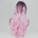 BGHJUE Ms Liu Hai Pink Gradient Long Curly Wig - Heat Friendly Grandma Ash Color - Buy Online on GoSupps.com