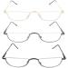 Kokobin Half-Frame Reading Glasses - Metal Crescent Lens +1.5 | Spring Hinges for Men & Women | 3-Pack Narrow Readers - Buy Online on GoSupps.com