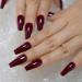 Tapered Coffin Nails Long Square Maroon Dark Red - 24 CT Acrylic False Nails for Stunning Manicure Tips - Buy Online on GoSupps.com