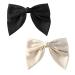 Hair Clips with Bow 2 Hair Accessories for Women Pure Colour Hair Bow Soft Satin Hair Bows for Girls Fashions Girls Hair Accessories Spring Clip Hair Jewellery Black Bow Beige Hair Bow for Women Girls