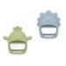 MOMMYS BABY Silicone Teether Set for Infants | Chew Mitten Pain Relief | Olive Green Chick & Dusty Blue Triceratops | Soothing 2 in 1 Teething Toy | Anti-Drop Handle for Easy Grip - Buy Online on GoSupps.com