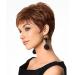 Short Pixie Cut Wigs for White Women Brown Auburn Short Wigs with Bangs Natural Layered Synthetic Hair Wigs