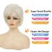 RicHyun Womens Short White Curly Wig - Synthetic Heat Resistant Hair for Daily and Party Wear - Buy Online on GoSupps.com