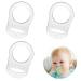 Jinpojun 3 piece of pacifier adapter silicone baby dummy pacifier holder clip adapter ring pacifier chain silicone adapter silicone ring for pacifier silicone button ring