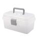 BangQiao Multipurpose Plastic Storage Container Box with Handle and Latch Lock, Clear Gray white