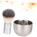 Minkissy 2x Soap Tools for Men - Mustache & Beard Care Set with Metal Shaving Bowl Cleaning Brush & Nylon Tools - International Shipping Available - Buy Online on GoSupps.com
