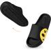 NEQTSUM Smiley Face Slippers | Pillow Slides Sandals for Women/Men | Indoor/Outdoor Spa Shoes | Quick Drying EVA Cloud Slippers - Black - Buy Online on GoSupps.com