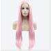 BGHJUE Wig Accessories Women Synthetic Wigs With Bangs Hair Realistic Simulation Scalp Wig Natural Pink Long Straight
