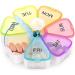 Buy Hoshen 7 Days Portable Rainbow Pill Box - Sealed Round Plastic Seven Compartment Petal Design Multicolor - International Shipping Available - Buy Online on GoSupps.com