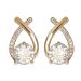 Fashionable cross earrings slimming sparkling zirconia jewelry gift for women and girls elegant earrings gift crystal style B1i7 Korean gold-colored