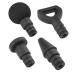 Gatuida fascia pistol head muscle massage device accessories head muscle relaxation tool head vibration relaxation gun head accessories head massage adapter massage tips shock plastic 9x6xcm black