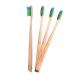 Woobamboo! Bamboo Toothbrush - Slim Handle - Soft Bristle - BPA Free Nylon Bristles - Eco-Friendly Biodegradable Compostable Vegan (Pack of 4)