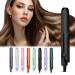 Upgraded 2-in-1 Mini Curling Wand Flat Iron Hair Straightener Mini Dual Purpose Curling Flat Iron Long-Lasting Portable Travel Curling Wand for Women Short Hair (Gray)