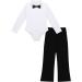 YiZYiF Kids Boys Latin Dancewear Set | Long Sleeve Dance Shirts & Pants | Modern Ballroom Salsa Tango | White | Size 10-12 Years - Buy Online on GoSupps.com