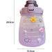 BOQQ Glitz Big Belly Bottle 1.4l | Purple Water Bottle with Times, Straw, Shoulder Strap & 3D Stickers - Buy Online on GoSupps.com