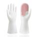 2 Pairs Pink Silicone Dishwashing Gloves Brush Reusable Dish Gloves Medium Women Cleaning Gloves Dishwasher Gloves for Women Kitchen Cleaning