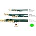 Dogeline Adjustable Double Linen Leash for Small & Large Dogs - 2.40m x 15mm Fir Green - High-Quality Leather & Brass Fittings - Buy Online on GoSupps.com