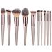 LAXED 10Piece Makeup Brushes Champagne Gold Foundation Brushes Eye Shadow Brushes