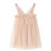 PythJooh Baby Girl Tulle Dress Toddler Girl Sleeveless Butterfly Wings Tutu Princess Dress Daisy Stars Sundresses for 0-4Years 12-18 Months Butterfly Wings Champagne