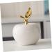 LIFKICH Ceramic Apple Ornament Crystal Apples Figurine Christmas Fruit Figurine Christmas Apples Figurines Apples Paperweight Fake Fruit Ceramic Fruit Statue Ceramics White Desktop Props White 15.00X11.50X11.50CM - Buy Online on GoSupps.com