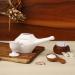 Traveller's Ceramic Neti Pot (Holds 250 Ml Capacity) for Nasal Cleansing with Ceramic Eye Wash Cup + 5 Sachets Neti Salt - White Color - Buy Online on GoSupps.com