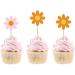 E-ASUM 24Pcs Daisy Cupcake Toppers Flower Cupcake Toppers Daisy Cake Decorations for Daisy Spring Baby Shower Daisy Birthday Party Decorations (Mixed) - Buy Online on GoSupps.com