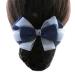Bowknot Snood Net Net Hair Clip Net Hair Clip Barrette Hairnet Elastic Bun Bow Hair Snood Net Barrette Clip for Office Nurse Banks Restaurant Navy Blue K01