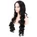 Women's Black Curly Wig - Long Synthetic Wavy Hair for Cosplay | 70s 80s 60s Styles - Buy Online on GoSupps.com