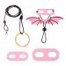Bearded Dragon Lizard Leash Harness Adjustable Small Reptile Animals Harness w/ 3 Size Wing for Outdoor Safety Walking Pink