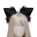 amangul Handmade ry Animal Ears Headbands Hair Hoop for Halloween Fancy Dress Cosplay Headpiece Party Supplies(Black)